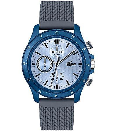 Lacoste Mens 42mm Neoheritage Chronograph Grey Silicone Strap Watch Product Image