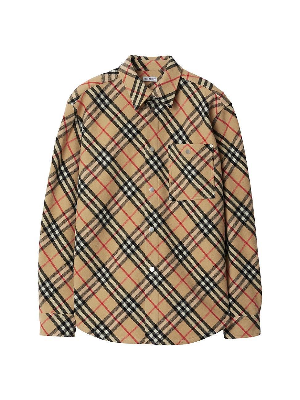 Mens Check Wool Overshirt Product Image