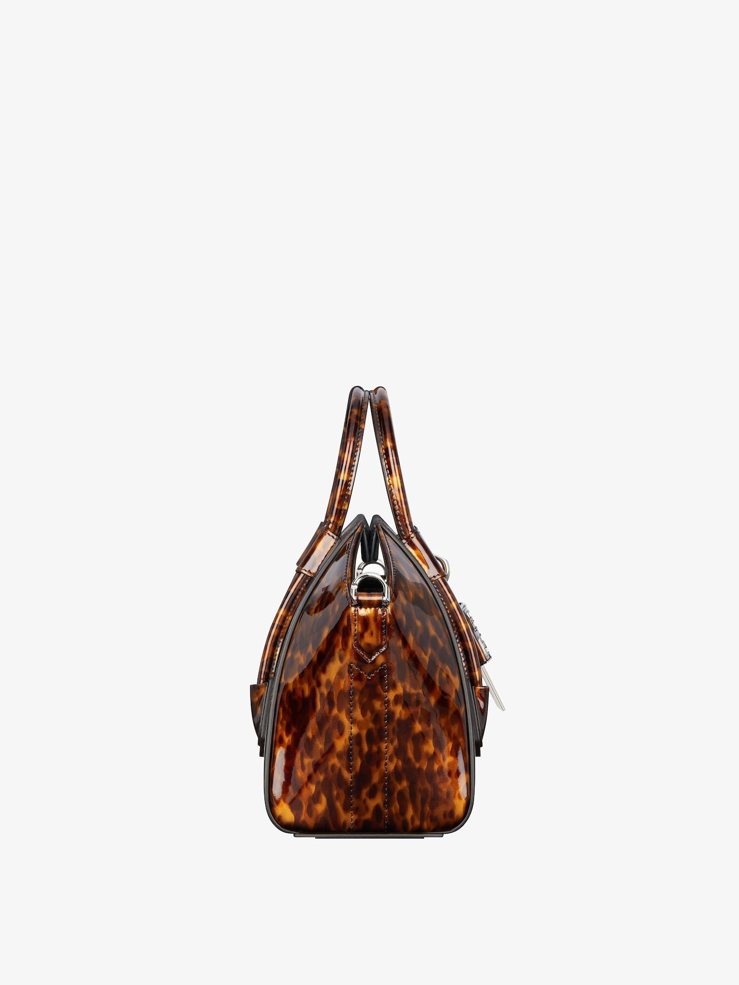 Mini Antigona Lock bag in tortoiseshell leather Product Image