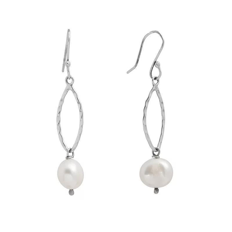 Main and Sterling Sterling Silver Cultured Freshwater Pearl Open Drop Earrings, Womens Product Image