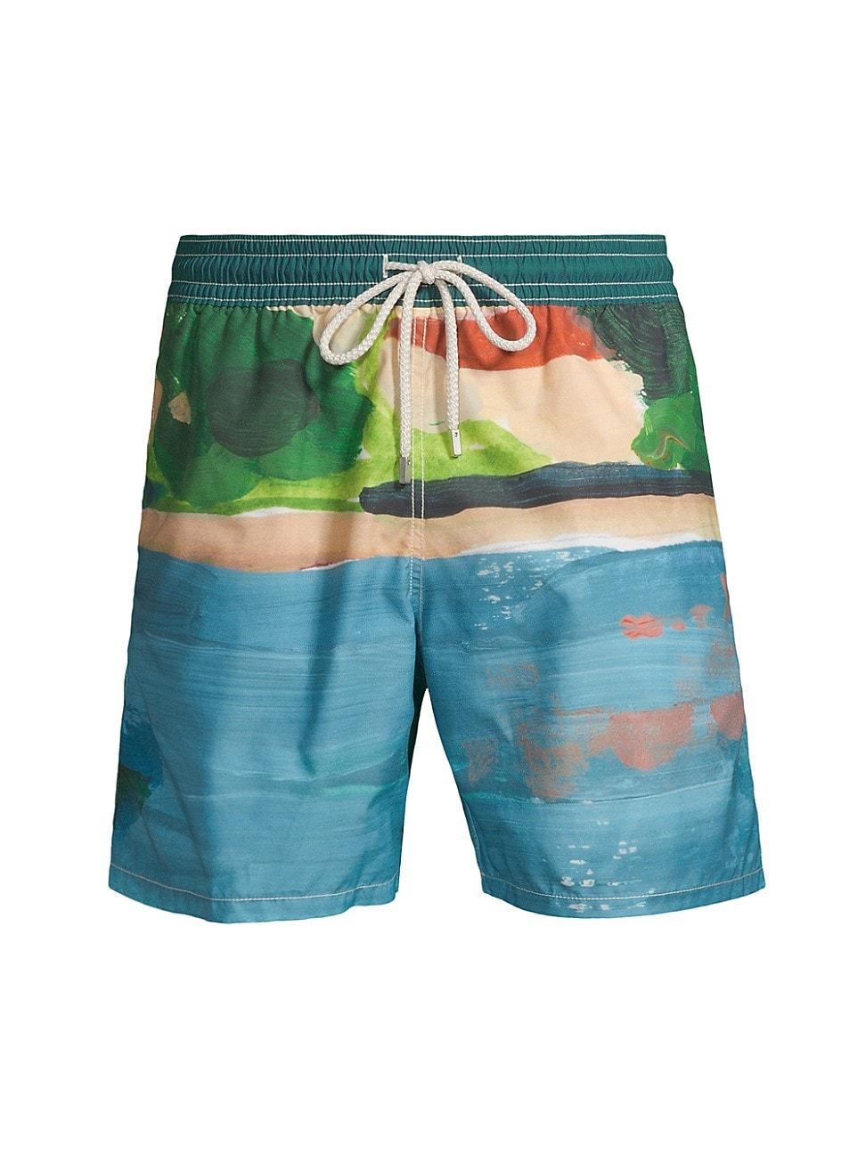 Mens Moorea Abstract Swim Trunks Product Image