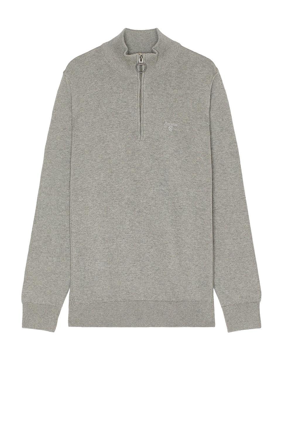 Barbour Half Zip Sweater in Grey. Size S, XL/1X. Product Image