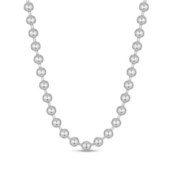 Men's 8.0mm Bead Chain Necklace in Solid Stainless Steel - 22" Product Image