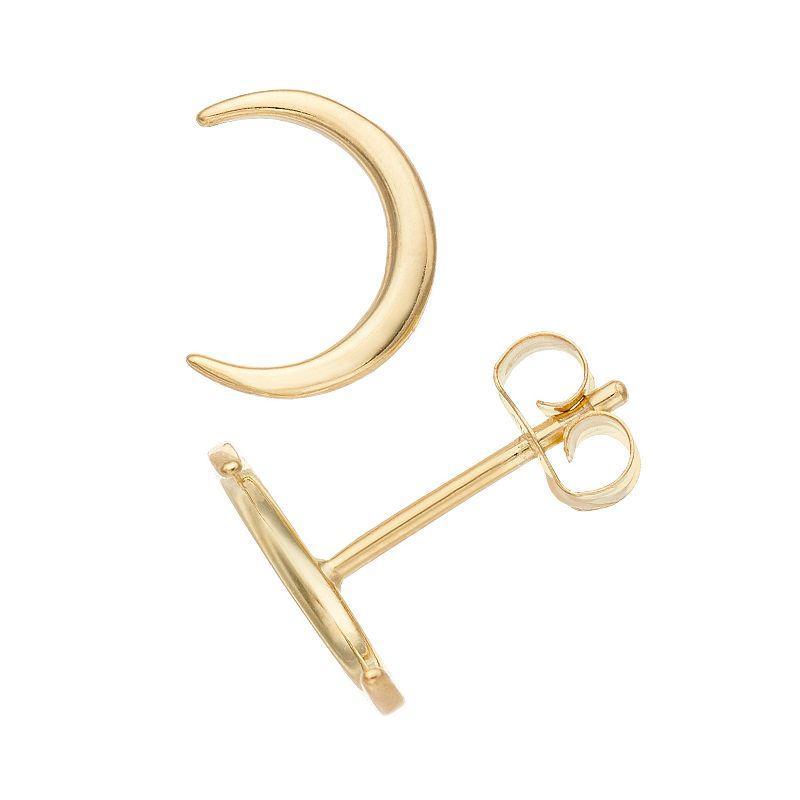 Au Naturale 14k Gold Crescent Moon Stud Earrings, Womens Product Image