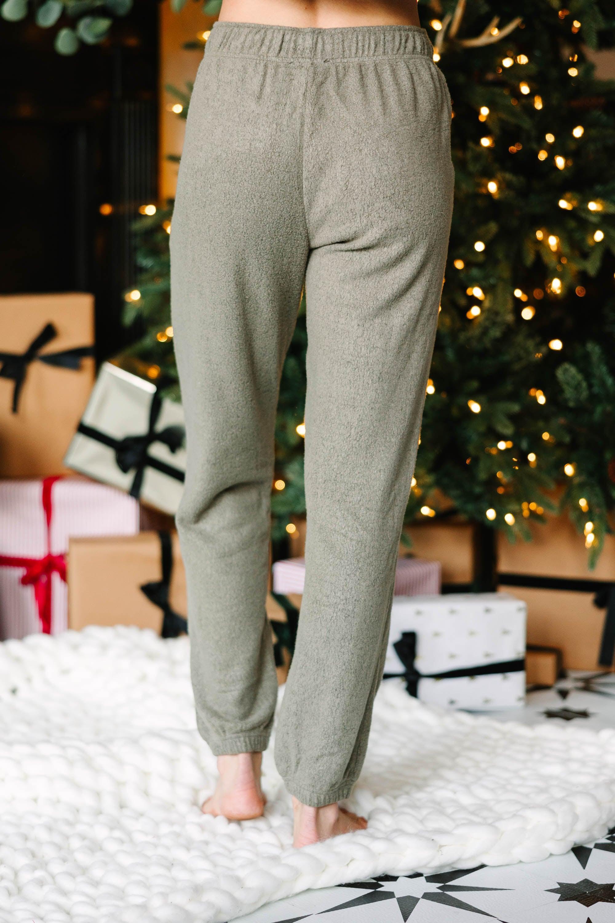 Cozy Habits Olive Green Joggers Female Product Image