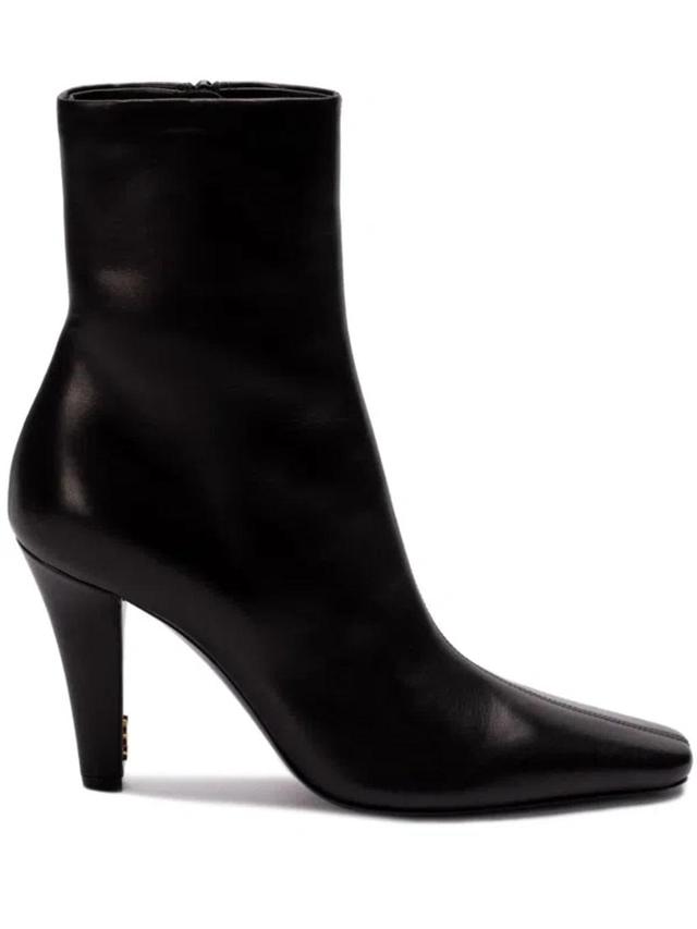 SAINT LAURENT Jill Calfskin Ankle Booties In Black Product Image