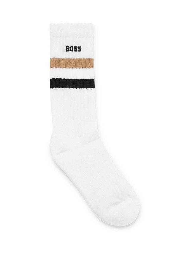 Mens Quarter-Length Cotton-Blend Socks With Signature Stripe Product Image