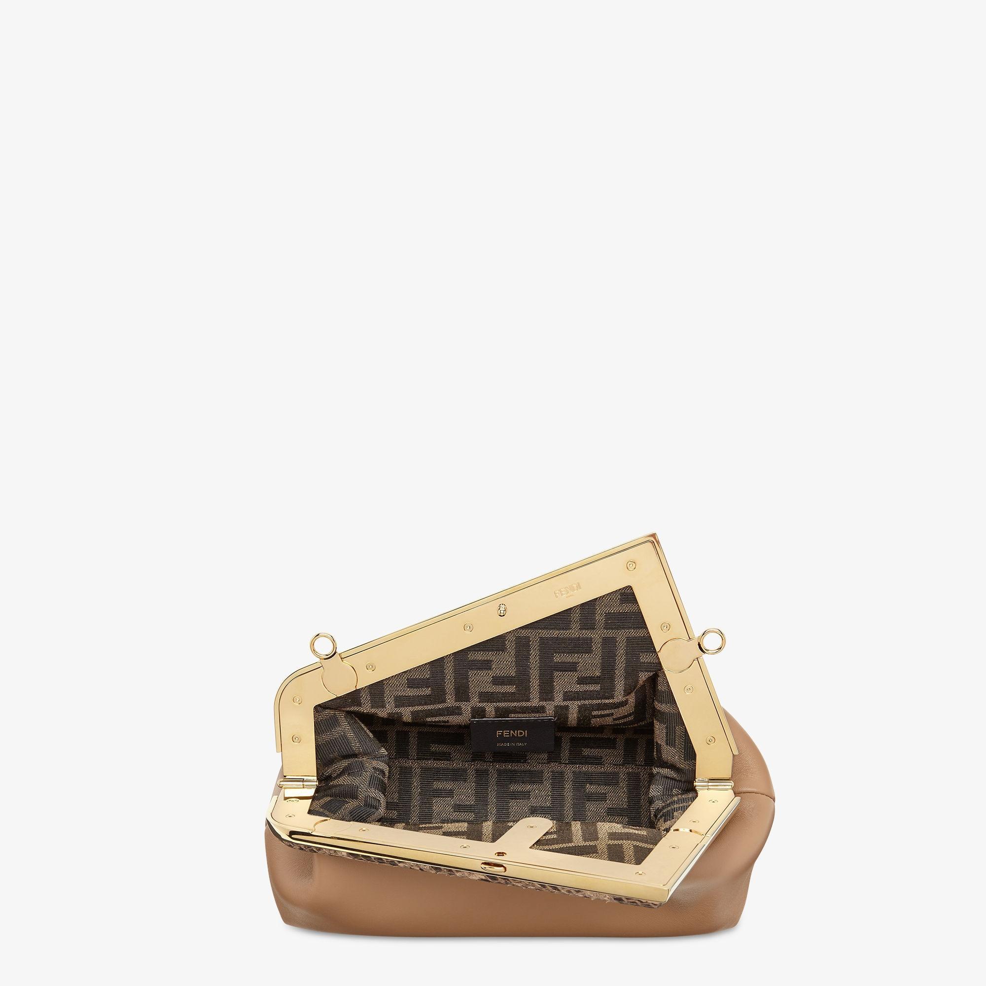 Fendi First SmallBeige leather bag with exotic details Product Image