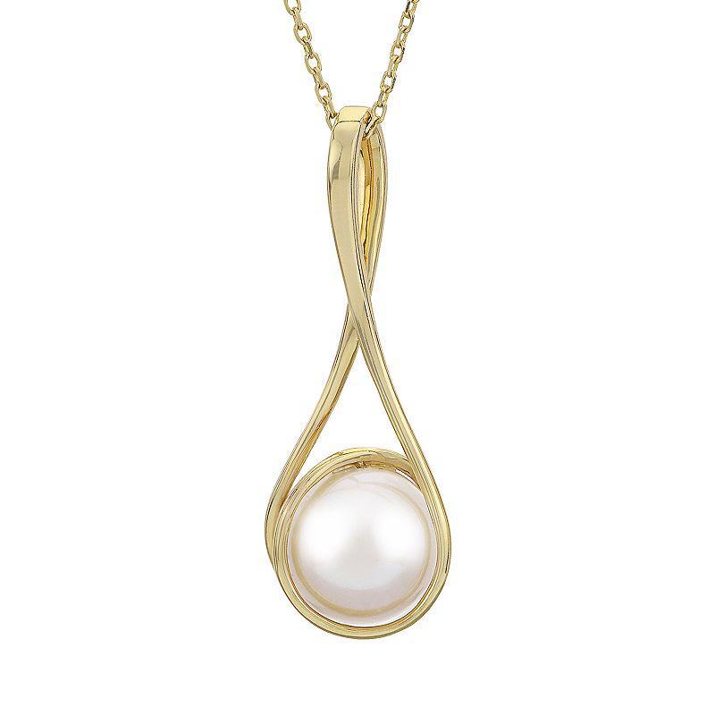 PearLustre by Imperial 14k Gold Wrapped Freshwater Cultured Pearl Pendant Necklace, Womens Product Image