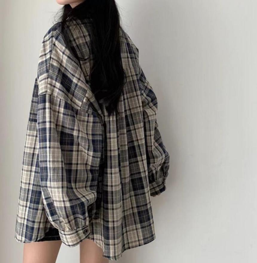 Long-Sleeve Plaid Shirt Product Image