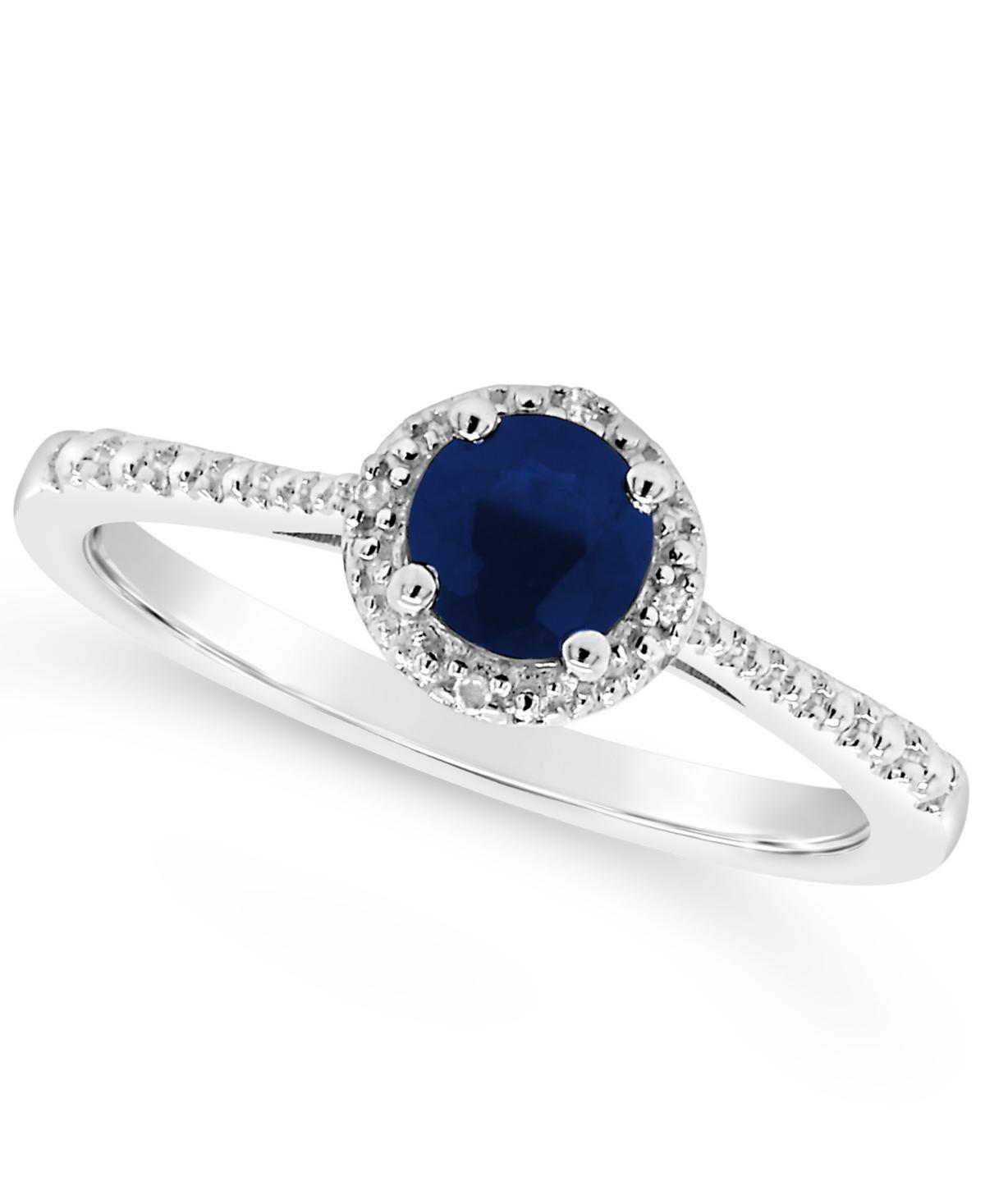 Sapphire (5/8 ct. t.w.) and Diamond Accent Ring in Sterling Silver (Also in Ruby) Product Image