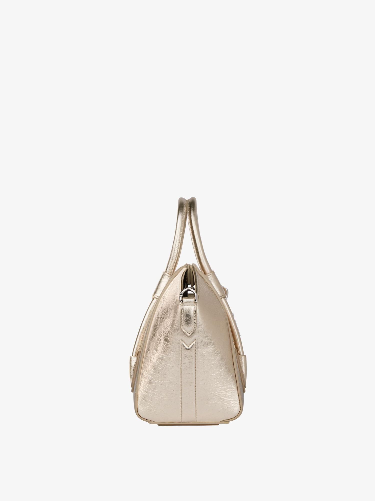 Mini Antigona Lock bag in laminated leather Product Image