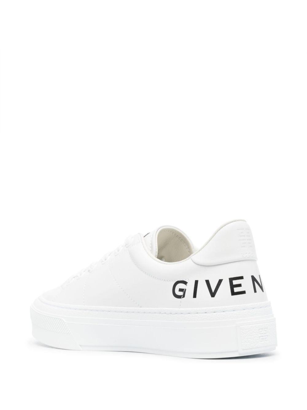 logo-print leather low-top sneakers Product Image