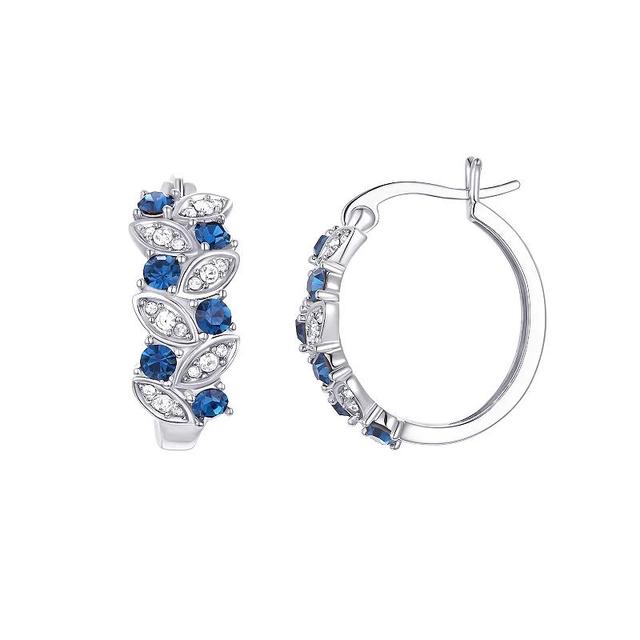 Chrystina White & Montana Crystal Hoop Earrings, Womens, Silver Tone Product Image