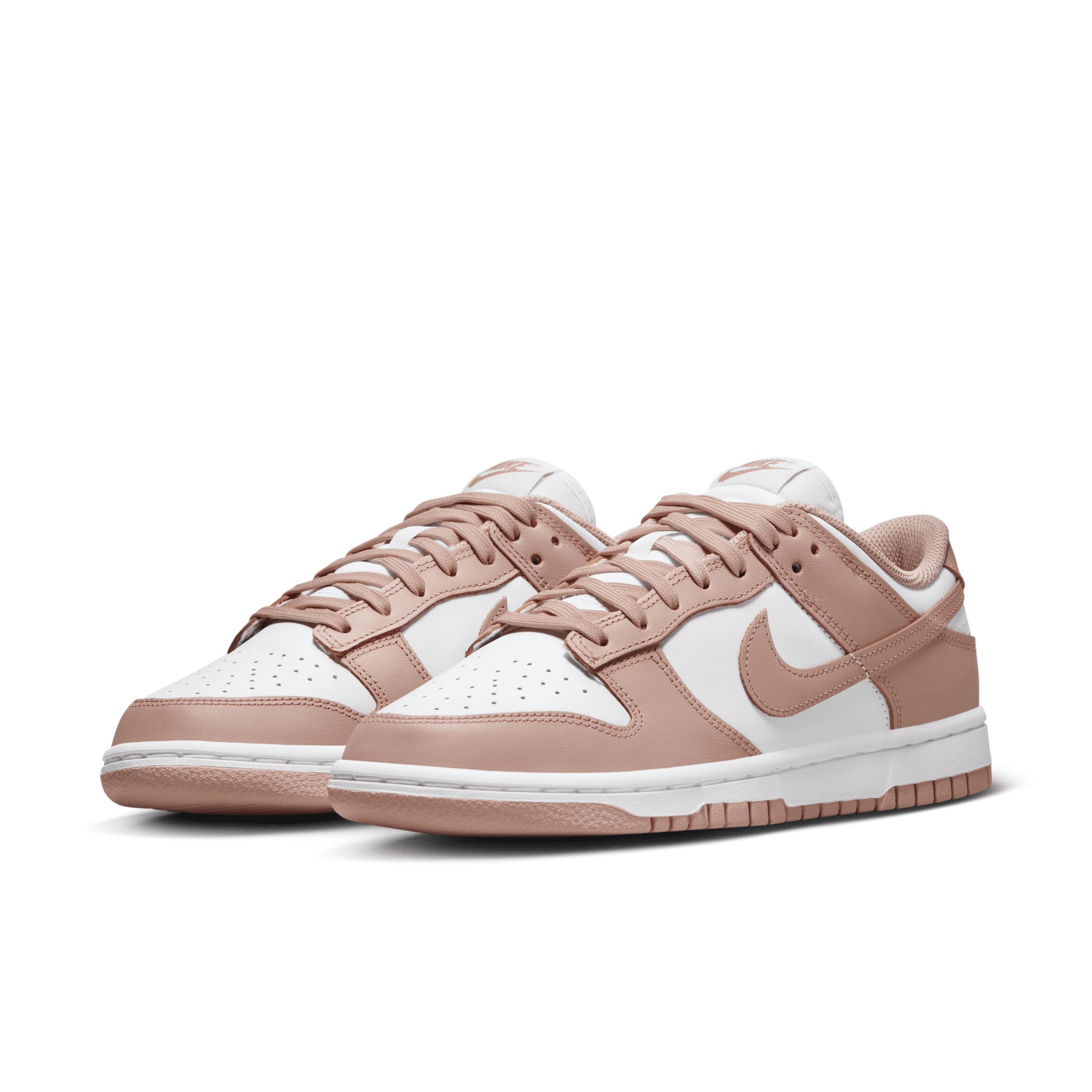 Nike Womens Nike Dunk Low - Womens Shoes White/Pink Product Image