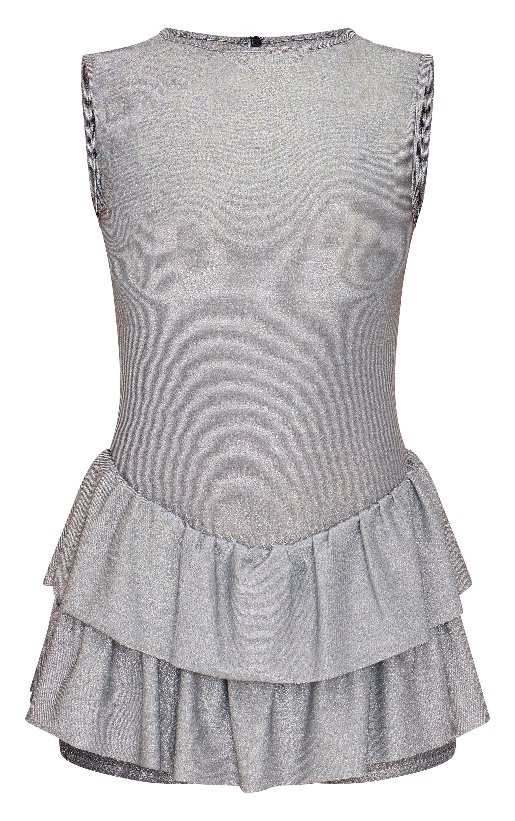 Silver Glitter Rara Skort Romper Product Image