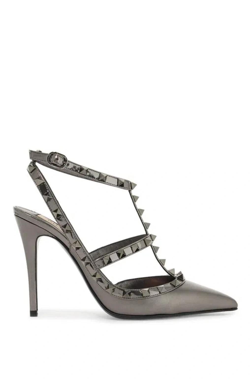 VALENTINO GARAVANI 100mm Rockstud Pumps In Gray Product Image