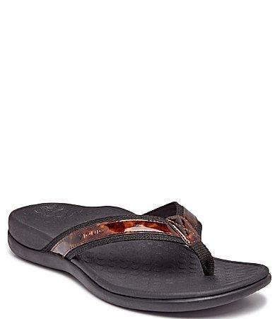 Vionic Tide II Tortoise Print Patent Leather Thong Sandals Product Image