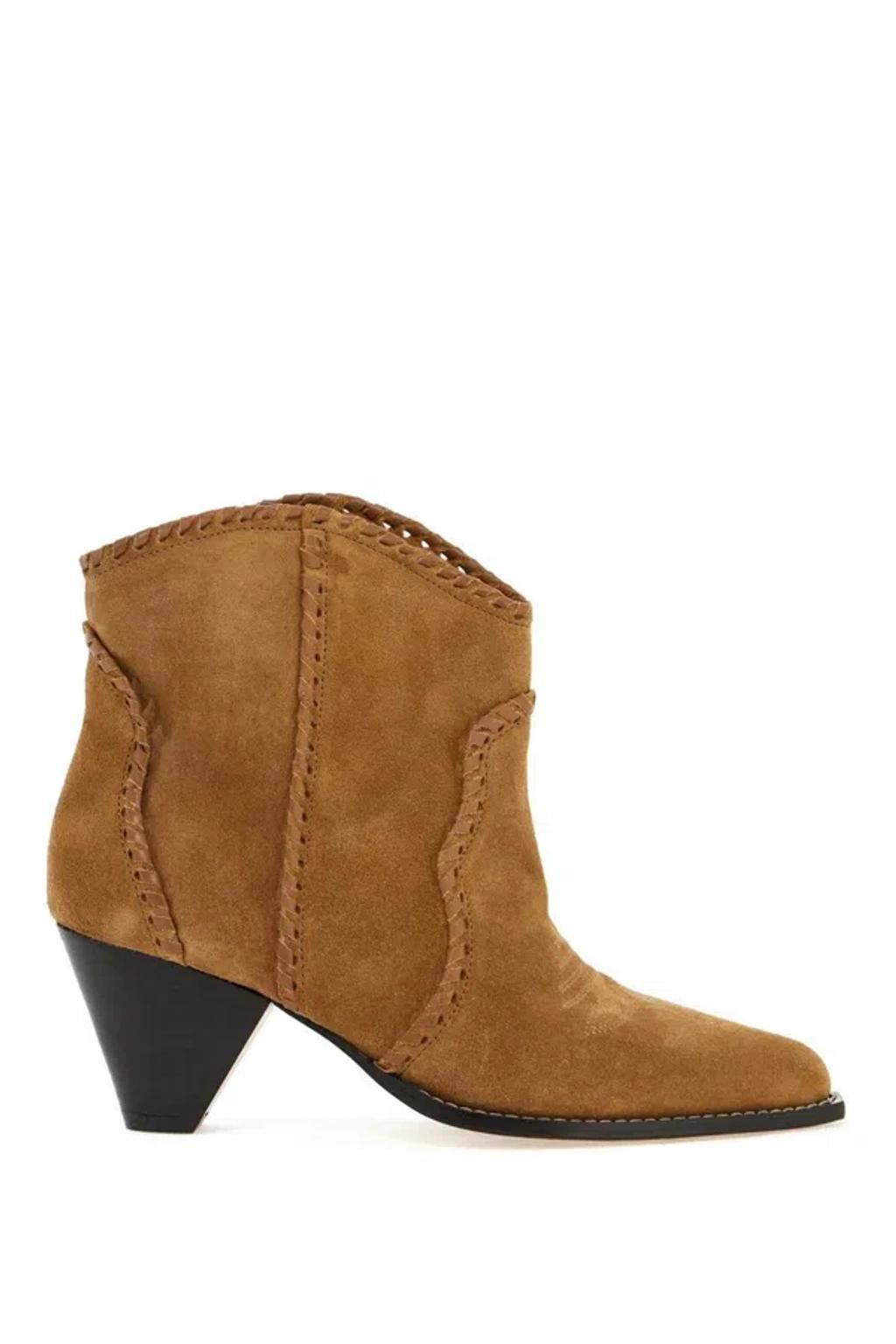 ISABEL MARANT Suede Leather Ankle Boots In Cream product image