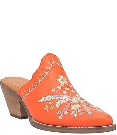 Dingo Wildflower Leather Floral Embroidered Western Mules Product Image