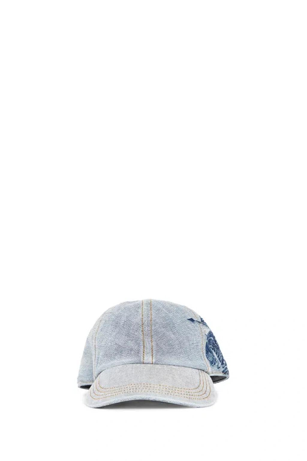 Logo-print Denim Baseball Cap In Indigo Product Image