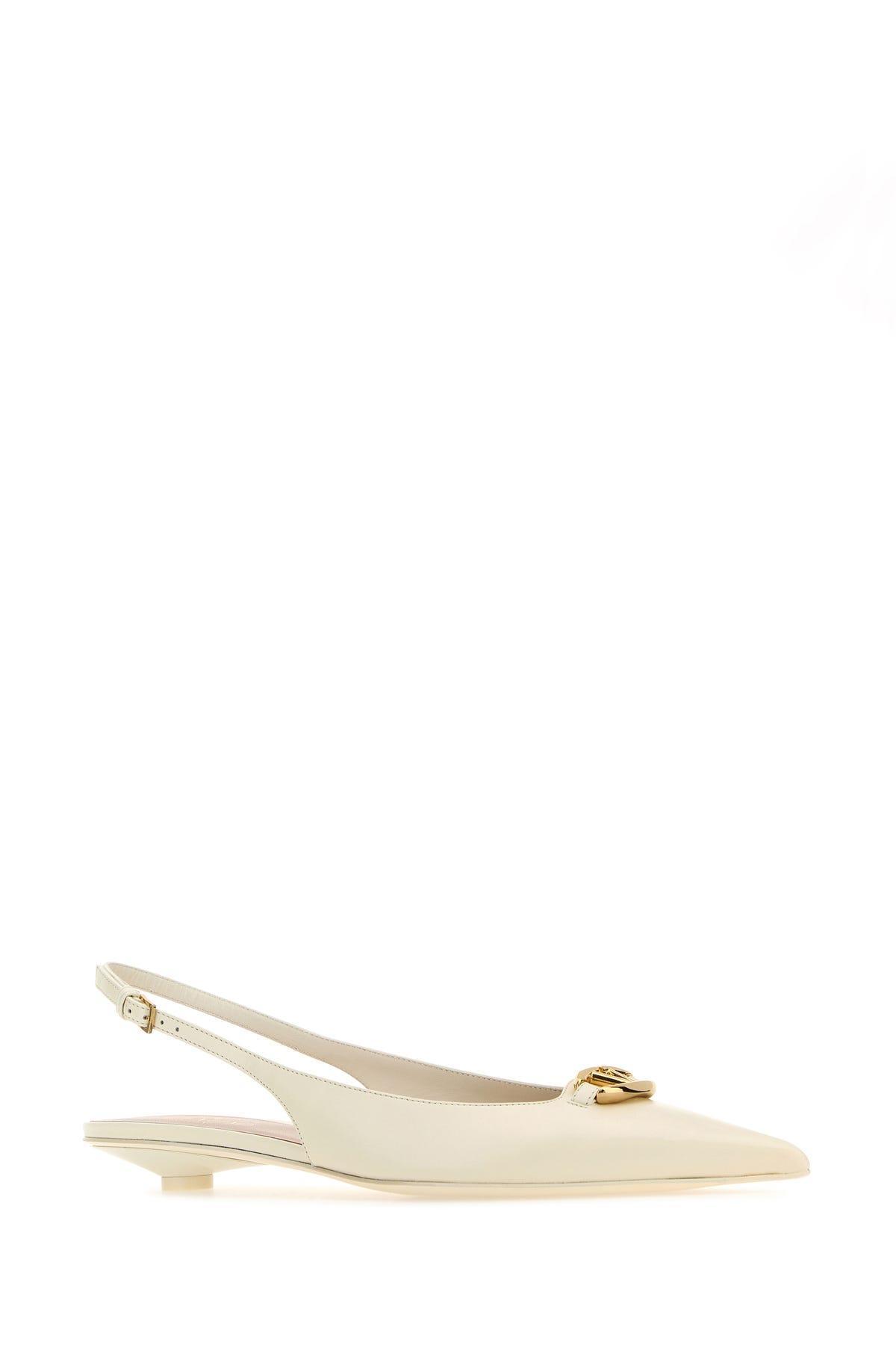 Valentino Vlogo Signature Slingback Pumps In White Product Image