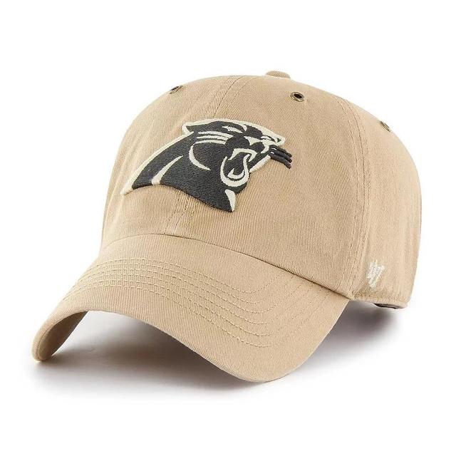 Mens 47 Brand Khaki Carolina Panthers Overton Clean Up Adjustable Hat Product Image