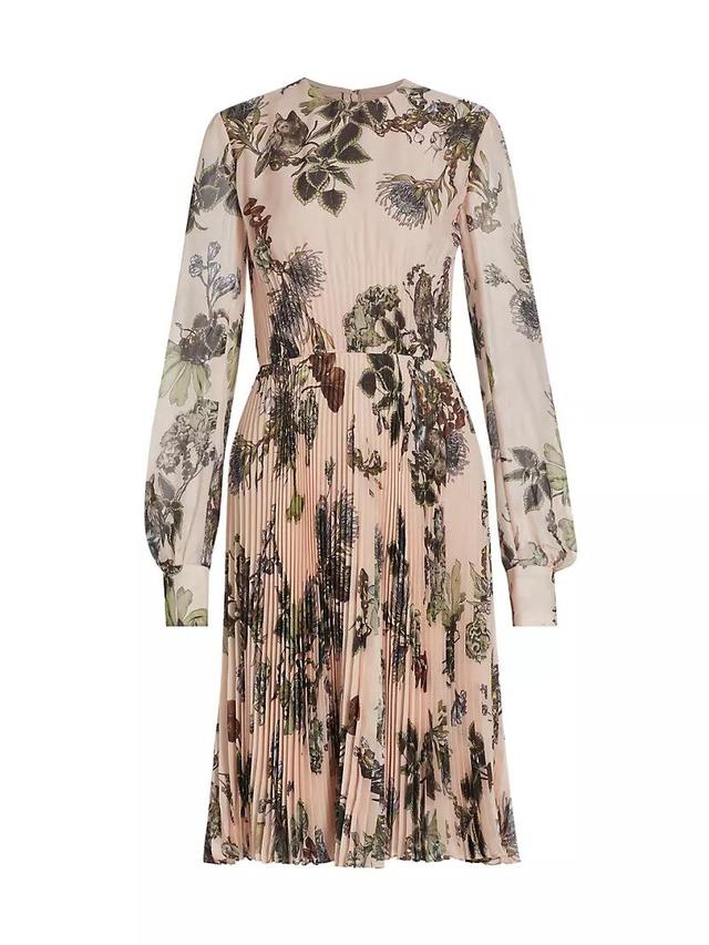 Forest Floral Pleated Midi-Dress Product Image