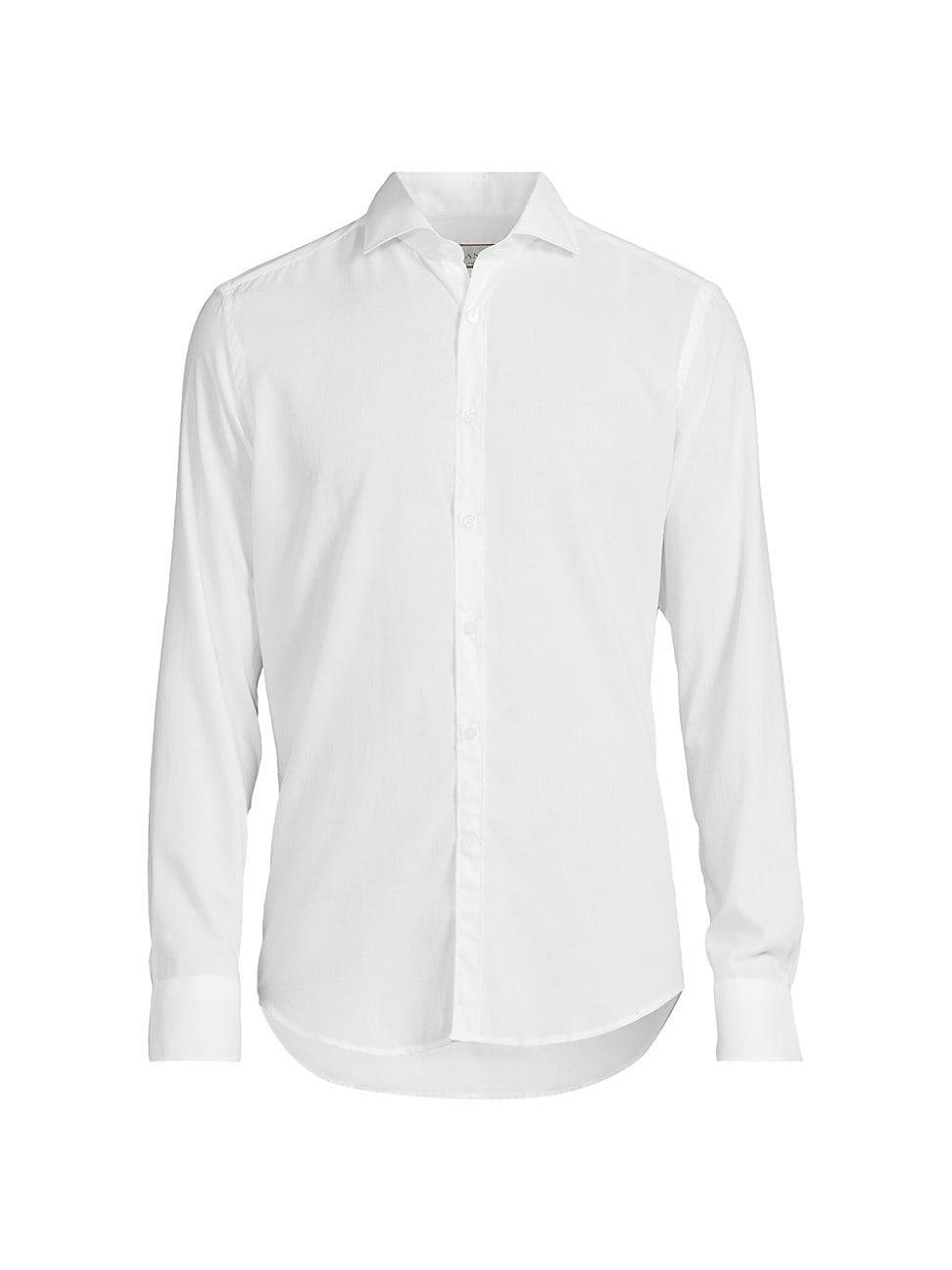 Mens Solid Cotton Sport Shirt Product Image