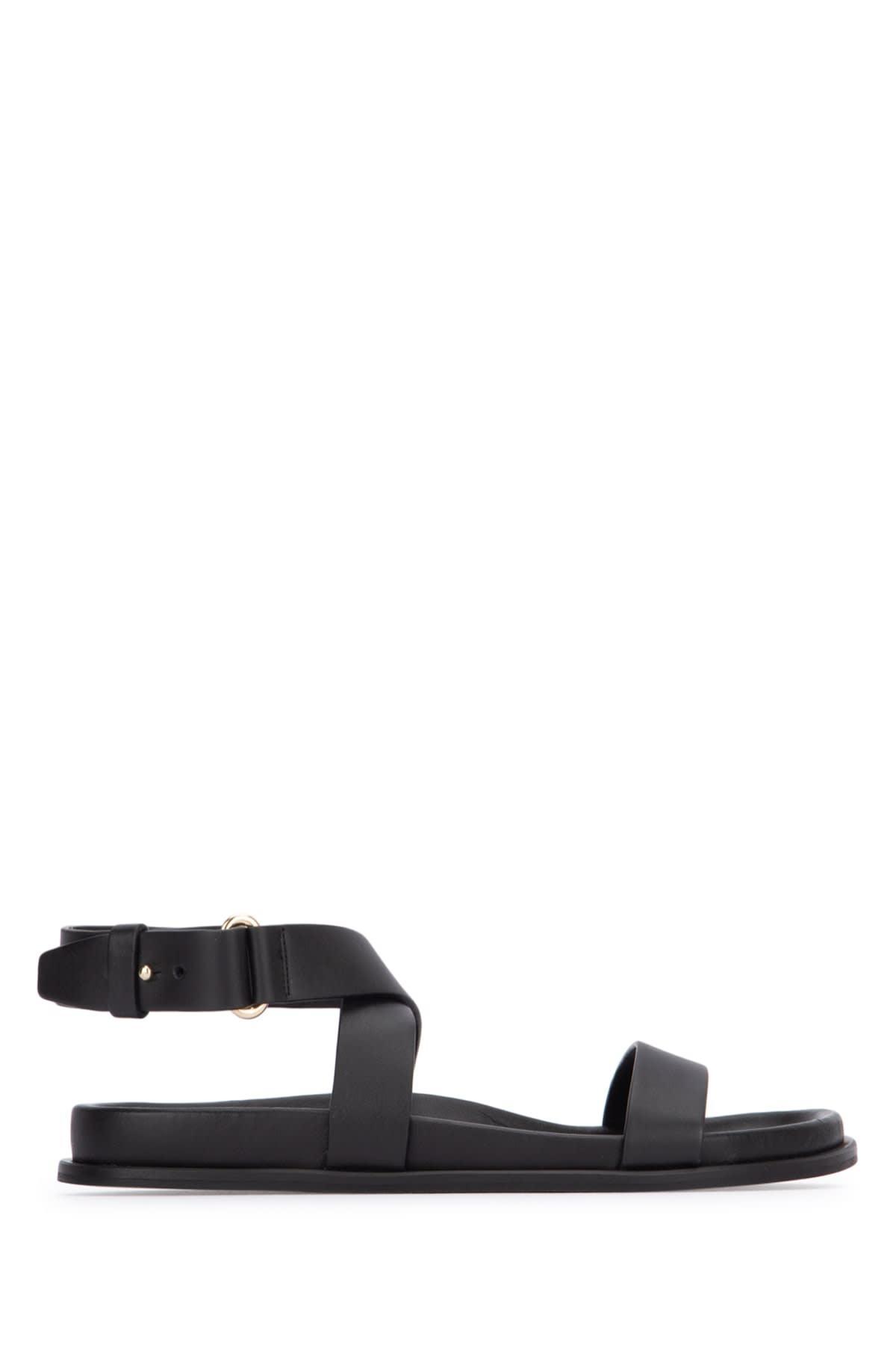 TOTÊME The Leather Chunky Sandal Black Product Image