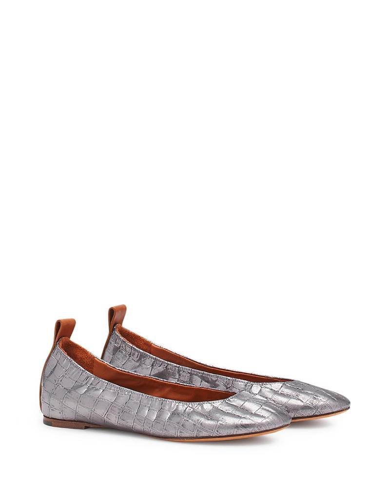 Lanvin Womens The Ballerina In Crocodile-Effect Leather Product Image