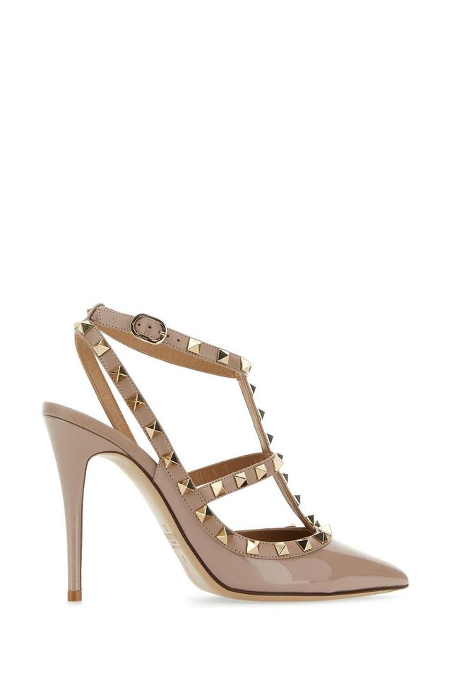 VALENTINO GARAVANI Woman Light Pink Leather Rockstud Pumps Product Image