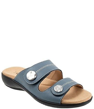 Trotters Ruthie Stitch Leather Adjustable Slide Sandals Product Image