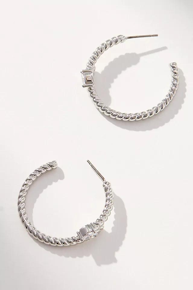 Braided Crystal Hoop Earrings Product Image