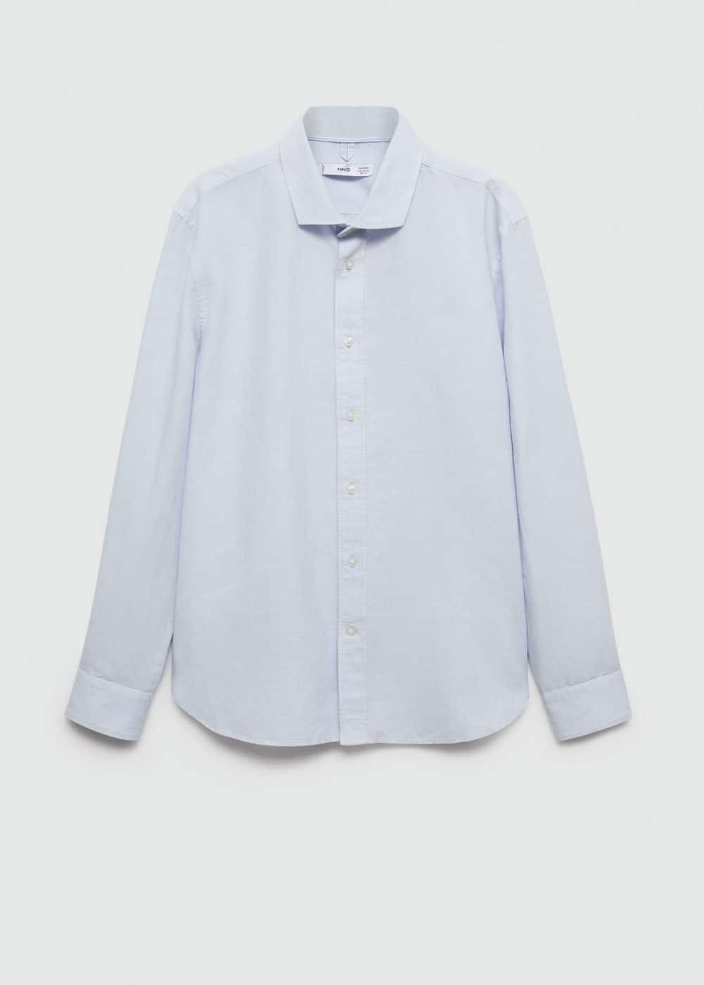 Classic-fit linen-blend shirt - Men | MANGO USA Product Image