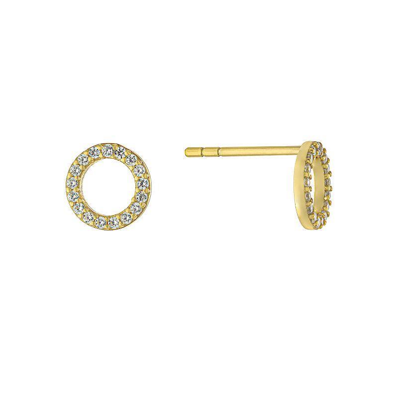 Giani Bernini Cubic Zirconia Circle Stud Earrings in Gold-Plated Sterling Silver, Created for Macys Product Image