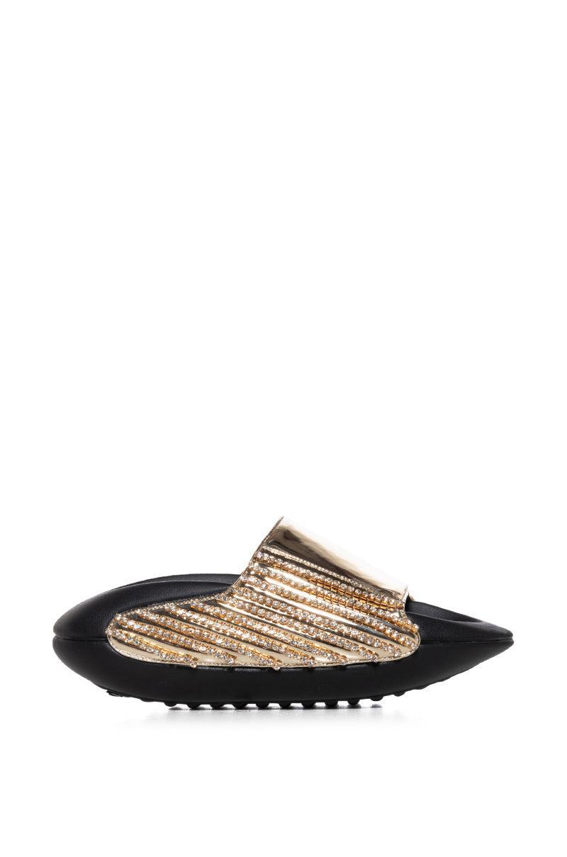 AZALEA WANG BUGGY GOLD METALLIC EMBELLISHED SLIDE Product Image