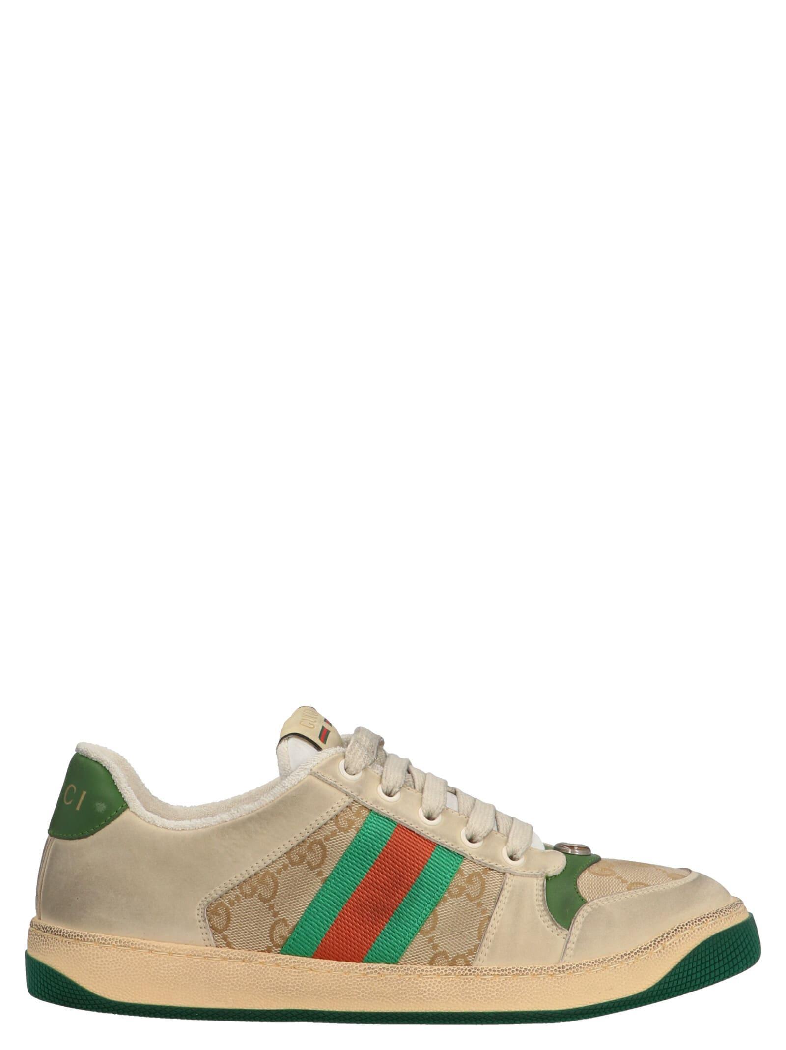 GUCCI Screener Sneaker In Ivory,green Product Image