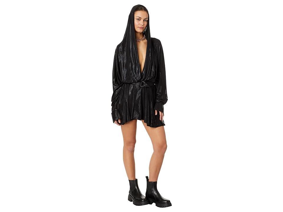 Norma Kamali Hooded Super Oversized Boyfriend NK Shirt Flared Mini Dress Women's Dress Product Image