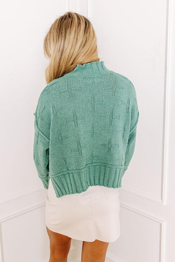 Cool Weather Knit Sweater in Jade Product Image