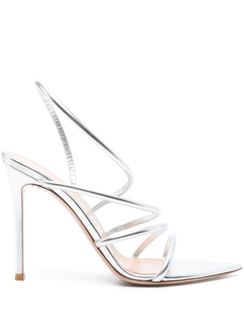 GIANVITO ROSSI 105mm Ettie Sandals In Silber Product Image