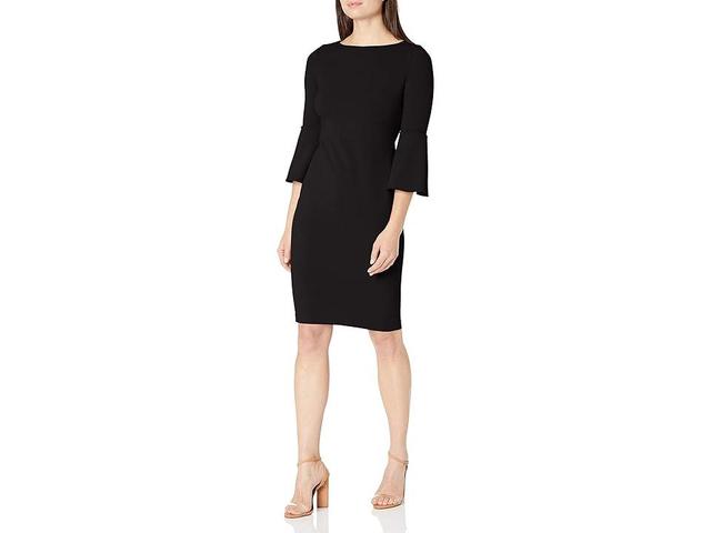 Calvin Klein Peplum Sheath Dress (Black 3) Women's Dress Product Image