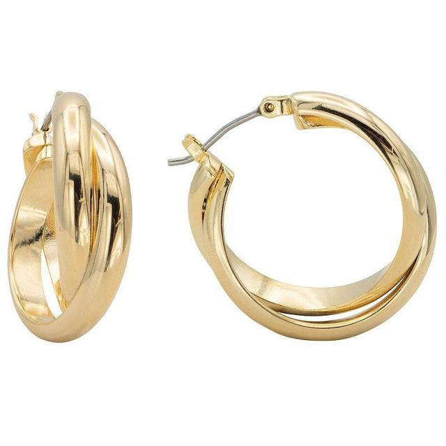 City Luxe Gold Tone Sculptural Hoop Earrings, Womens, Multicolor Product Image