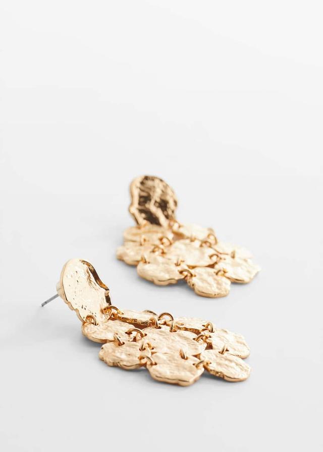 MANGO - Textured coin earrings - One size - Women Product Image