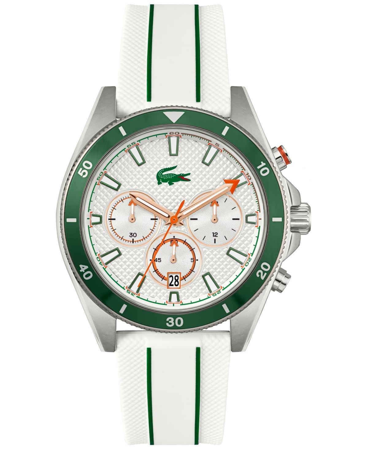 Lacoste Mens Manisail Chronograph White Silicone Strap Watch Product Image