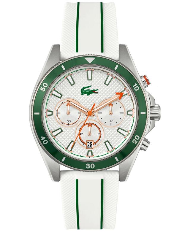 Lacoste Mens Manisail Chronograph White Silicone Strap Watch Product Image