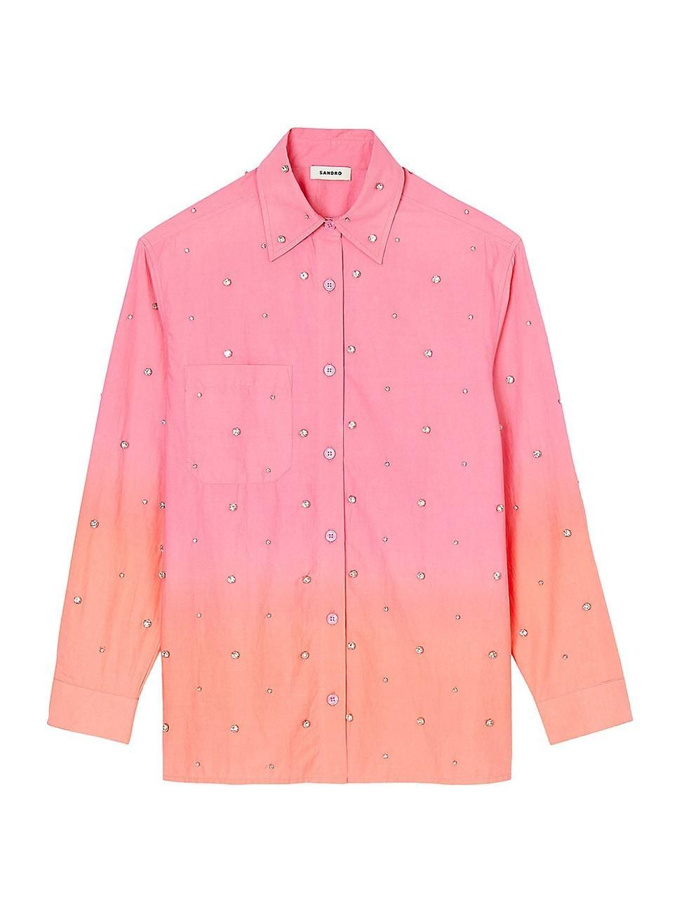 Womens Rhinestone Dip Dye Shirt Product Image