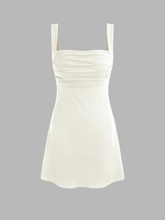 Ruched Square Neck Mini Dress Product Image