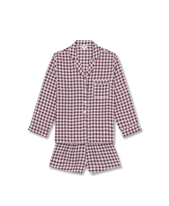 Piglet in Bed Womens Gingham Pajama Shorts Set Product Image