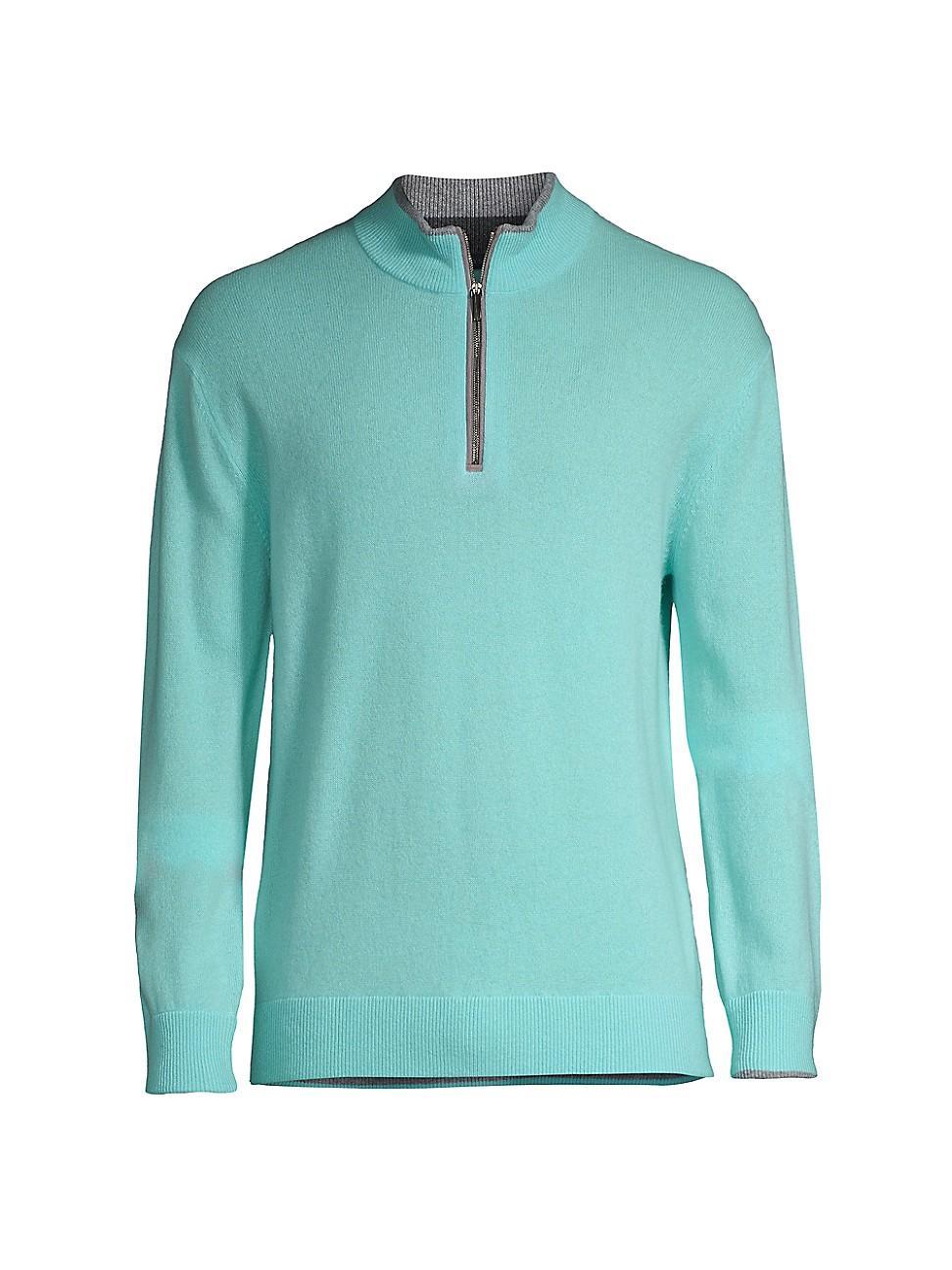 Mens Wool & CashmereQuarter-Zip Sweater Product Image